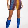 Two Piece Sets * | Paloma Textured Mini Skirt Blue Multi