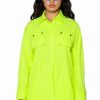 Long Sleeve Tops * | Kai Buttondown Shirt Neon Yellow