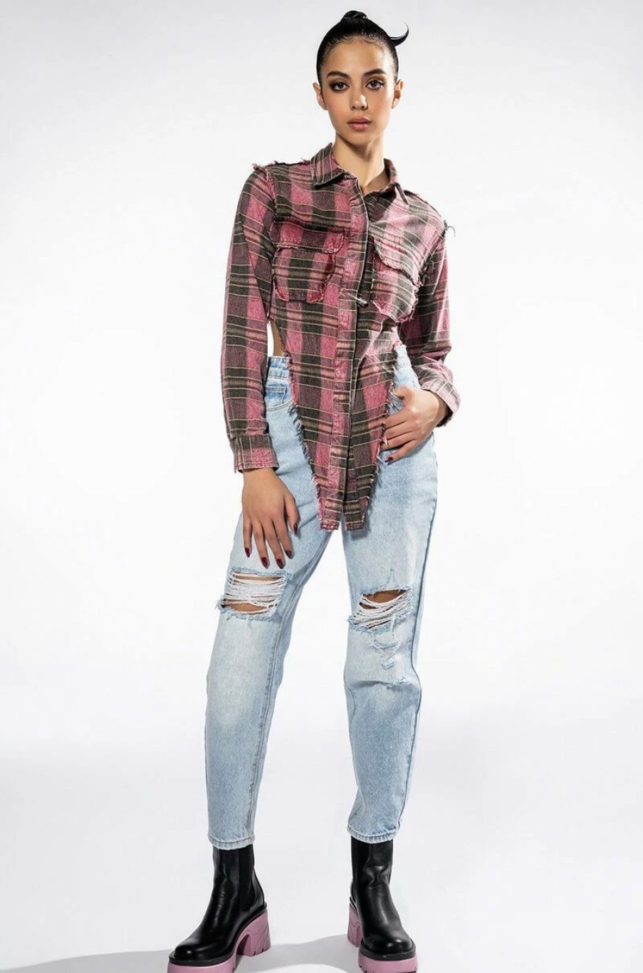 Long Sleeve Tops * | Cool Again Flannel Blouse Multi