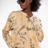 Long Sleeve Tops * | Royalty Drawing Crewneck Sweatshirt Beige