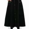 Two Piece Sets * | Secret Admirer Denim Maxi Skirt Black