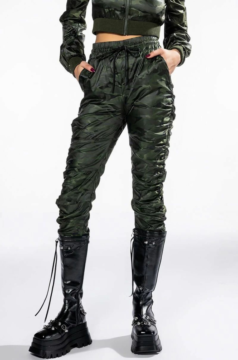 Two Piece Sets * | Youre The Problem Ruched Jogger Camo