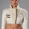 Moto Jackets * | Rosie Fur Trim Jacket And Mini Skirt Set Ivory