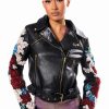 Moto Jackets * | Azalea Wang Every Rose Has A Thorn Moto Jacket Black Multi