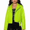 Moto Jackets * | Alter Ego Essential Moto Jacket In Light Green