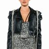 Moto Jackets * | Meneli Moto With Rhinestone Braid Black