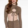 Long Sleeve Tops * | Feeling Right Mock Neck Sweater Top Light Brown