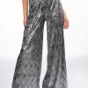 Two Piece Sets * | Above All Metallic Wide Leg Pant Silver