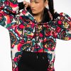 Long Sleeve Tops * | Go Crazy Printed Oversized Hooded Sweatshirt Dress Beige Multi