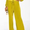 Two Piece Sets * | Sweet Apple Plisse Palazzo Pant Light Green