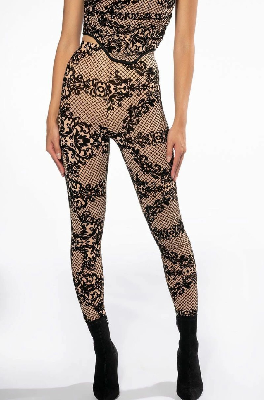 Two Piece Sets * | Lace Luxe Legging Beige Multi