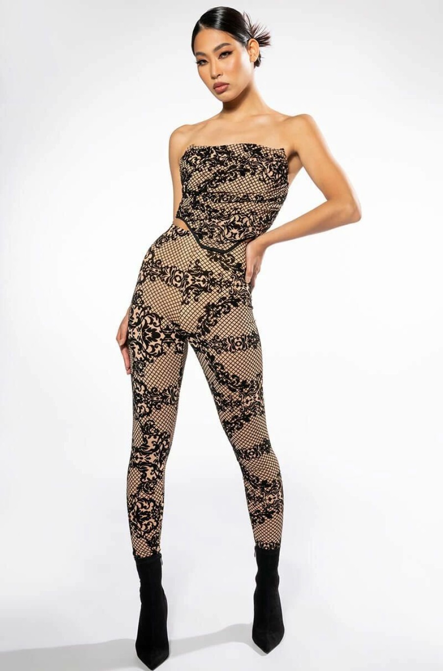 Two Piece Sets * | Lace Luxe Legging Beige Multi