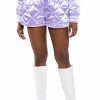 Two Piece Sets * | No Cap Quilted Satin Dolphin Shorts In Lilac Light Purple