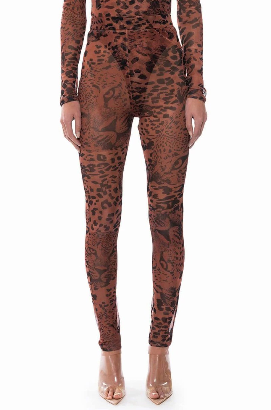 Two Piece Sets * | Wild Cheetah Print Leggings Beige Multi