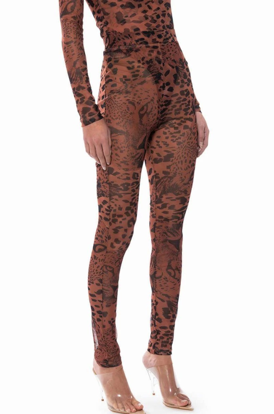 Two Piece Sets * | Wild Cheetah Print Leggings Beige Multi