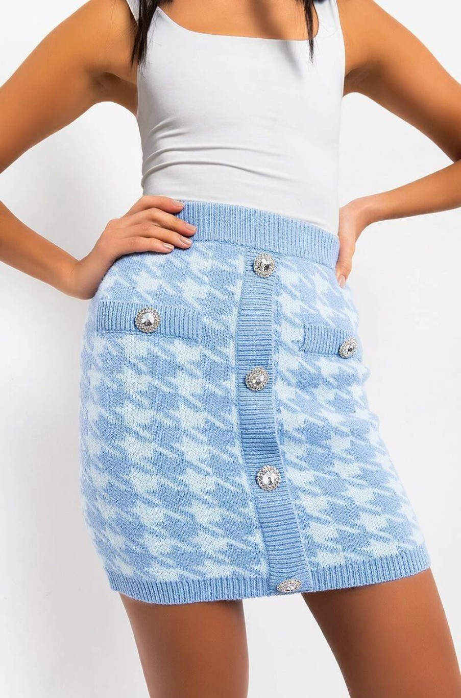 Two Piece Sets * | High Maintenance Houndstooth Mini Skirt