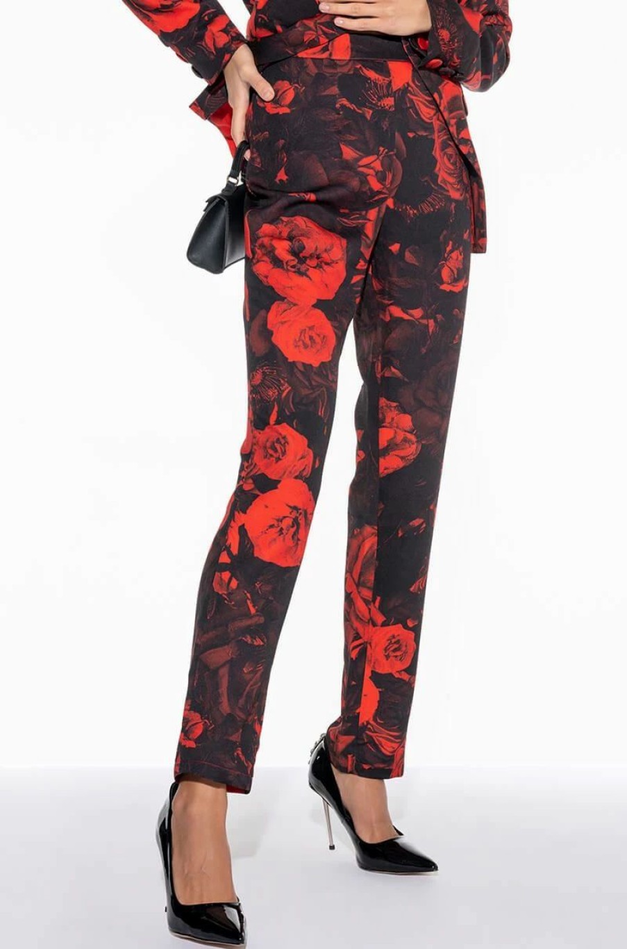 Two Piece Sets * | Hard To Handle Floral Trousers Red