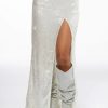 Two Piece Sets * | Resolutions Sequin Slit Maxi Skirt White