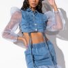 Long Sleeve Tops * | Nothing To Lose Denim Blouse Light Denim