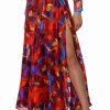 Two Piece Sets * | Aesthetic Scarf Print Maxi Skirt Red Multi