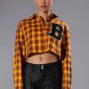 Long Sleeve Tops * | Plaid B Long Sleeve Blouse Yellow Multi