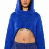 Long Sleeve Tops * | Willa Cropped Hooded Sweater Blue