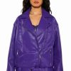 Moto Jackets * | Oversized Saturated Moto Jacket Purple