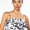 Two Piece Sets * | Dali'S Muse Bandeau Abstract Top White Black