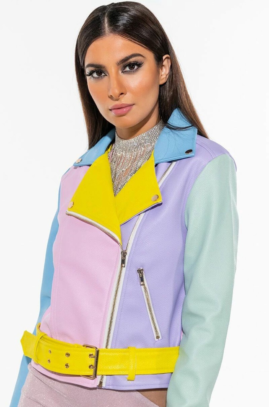 Moto Jackets * | Pastel Dreams Moto Jacket Multi