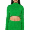 Long Sleeve Tops * | Highlight Of Your Day Textured Top Green