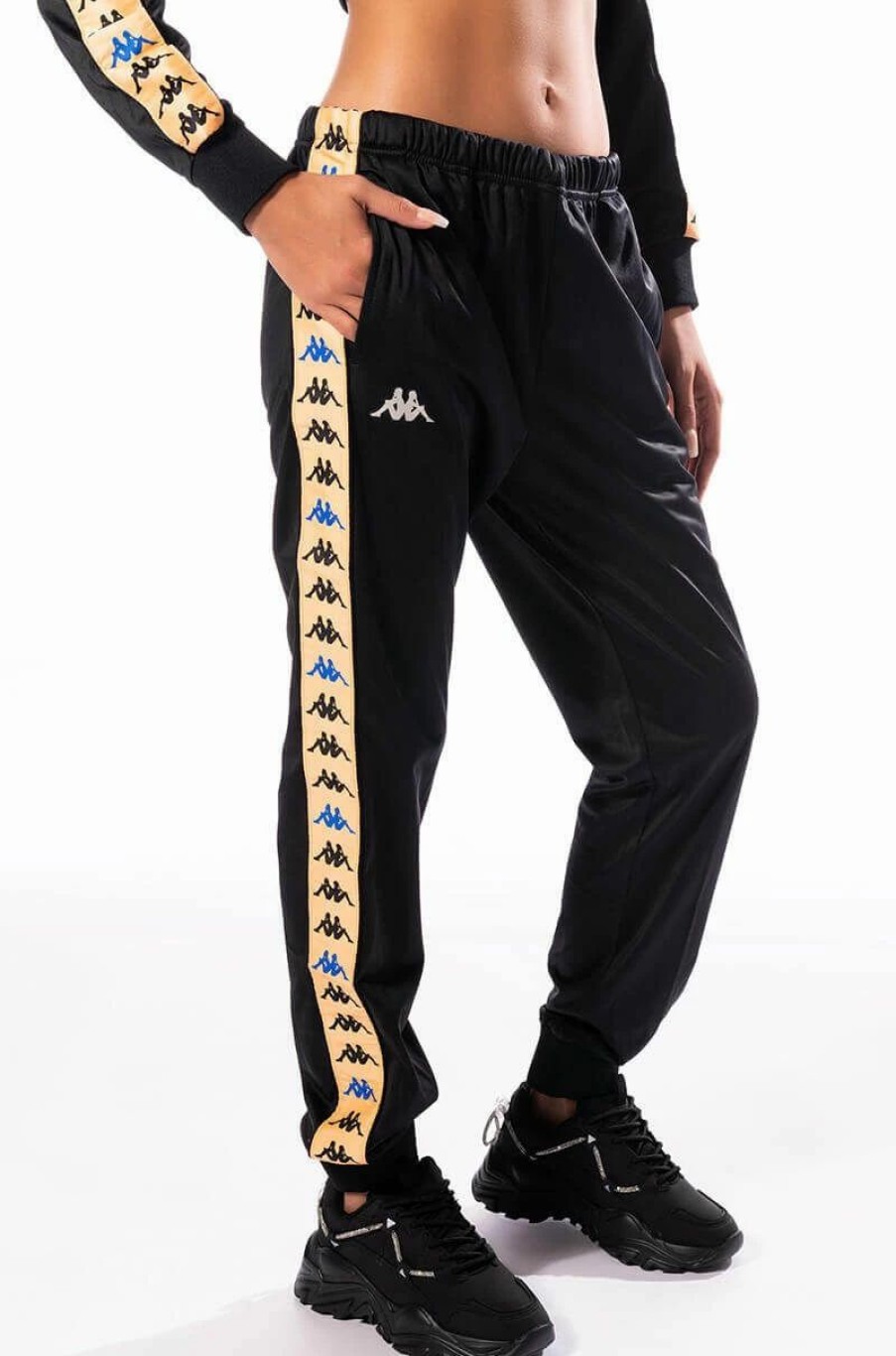 Two Piece Sets * | Kappa Side Trim Jogger Black Multi