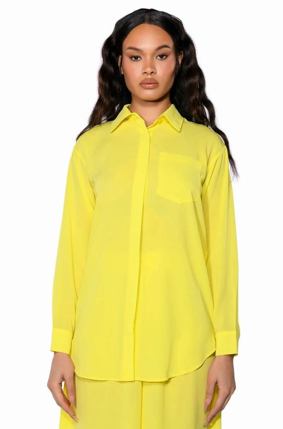 Long Sleeve Tops * | Sunshine Baby Button Down Blouse Yellow