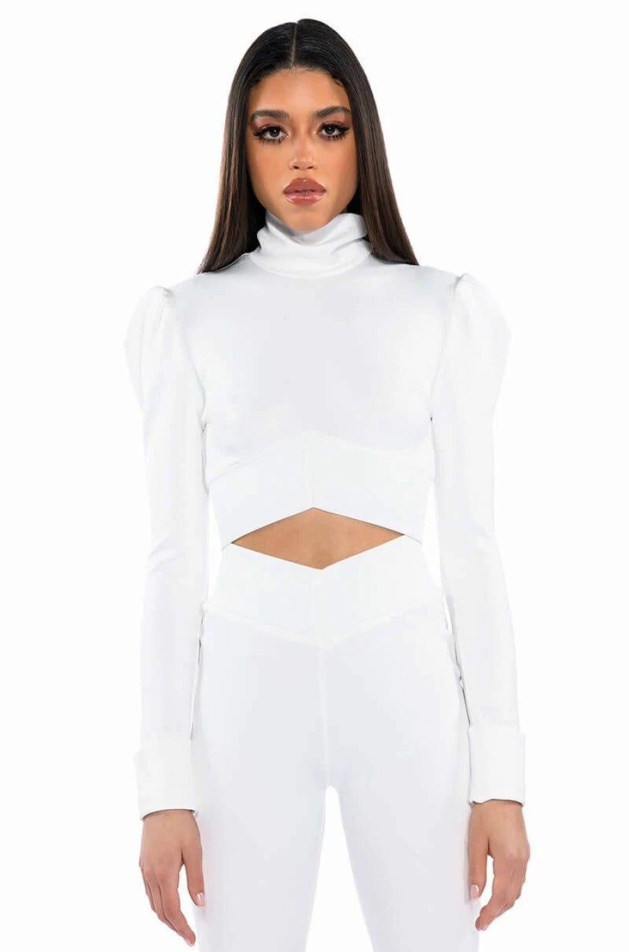 Long Sleeve Tops * | Cool And Casual Crop Top White