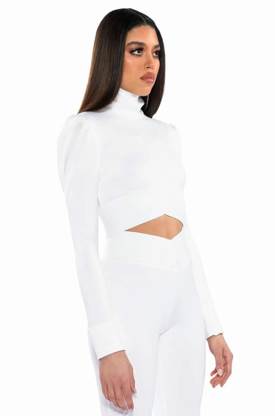 Long Sleeve Tops * | Cool And Casual Crop Top White