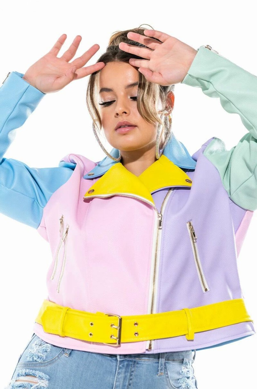 Moto Jackets * | Pastel Dreams Moto Jacket Multi