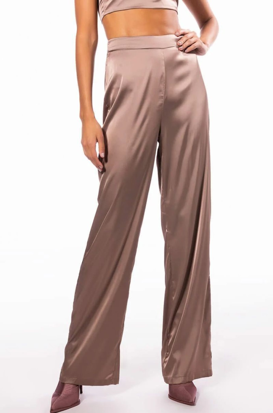 Two Piece Sets * | Keep It Real Straight Leg Trousers Light Brown